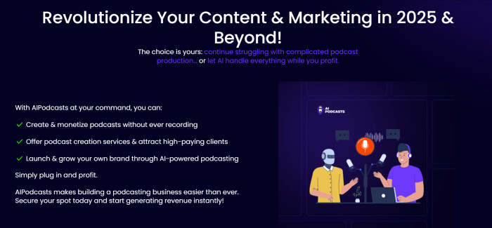 AIPodcasts Create, Publish, And Sell Podcasts Effortlessly