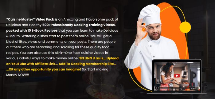 CuisineMaster: 500 Cooking Videos You Can Resell