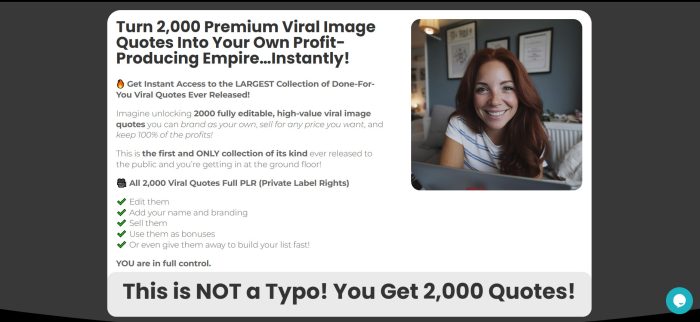 2000 Viral Quotes PLR Pack You Can Sell for ANY Price