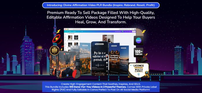 Divine Affirmation: 100 Editable Videos You Can Resell