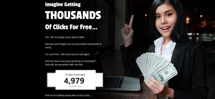 Ripple Get Traffic, Zero Ads, Free Facebook Clicks
