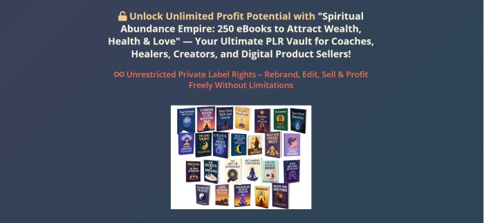 Spiritual Abundance PLR Turn 250 Spiritual eBooks into Cash