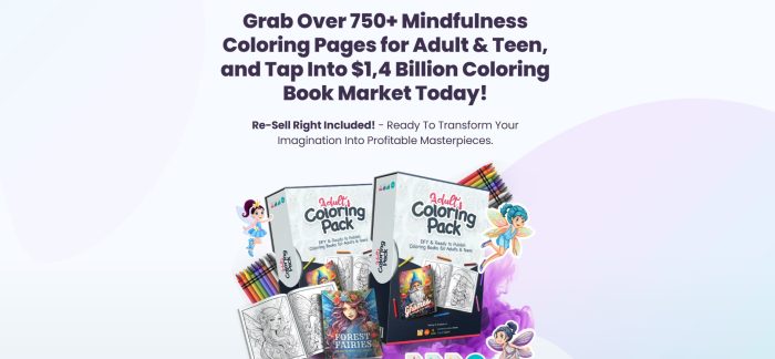 Adult Coloring Pack Ready-Made Coloring Books